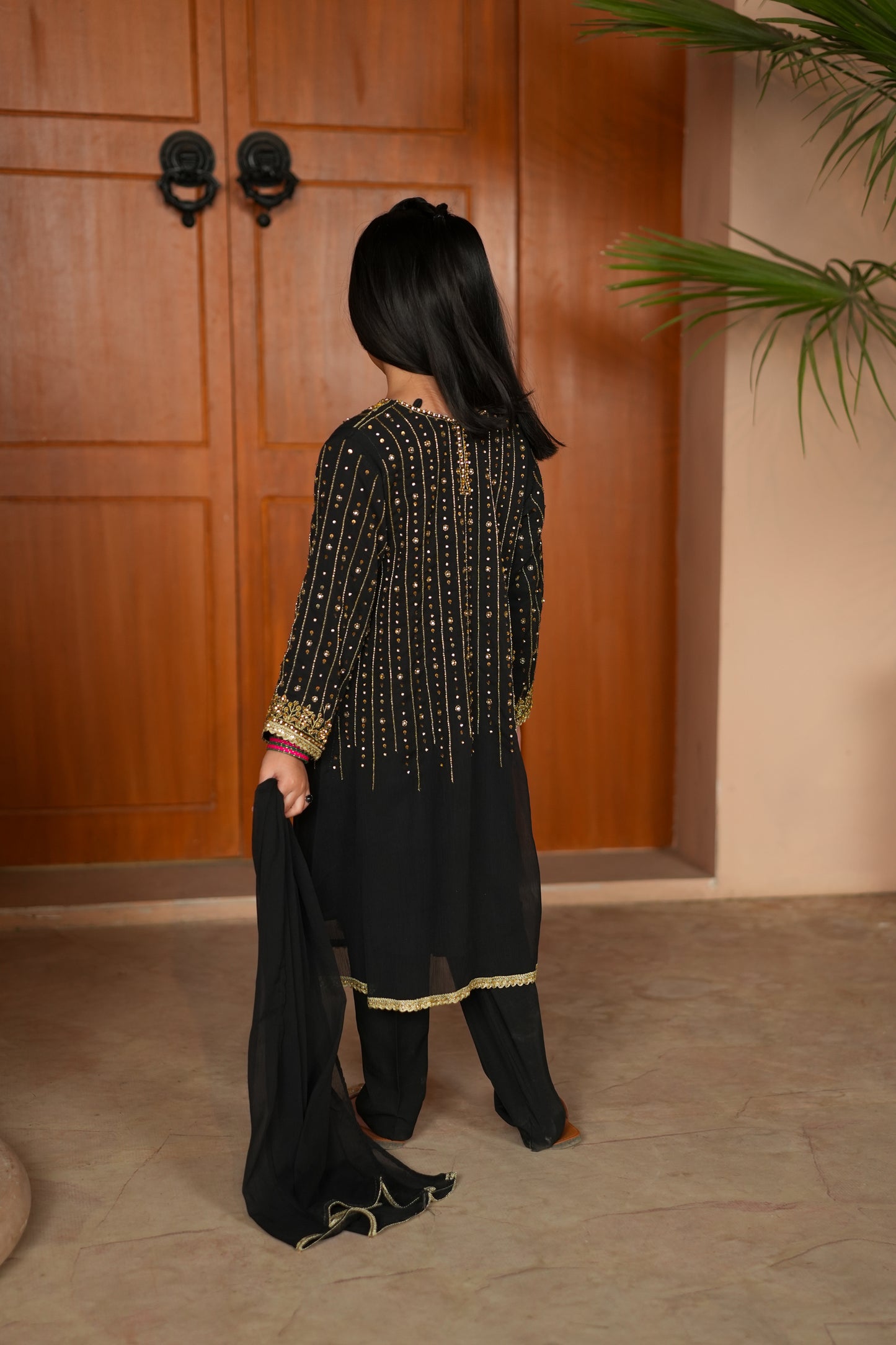 Black Embellished Shalwar Kameez