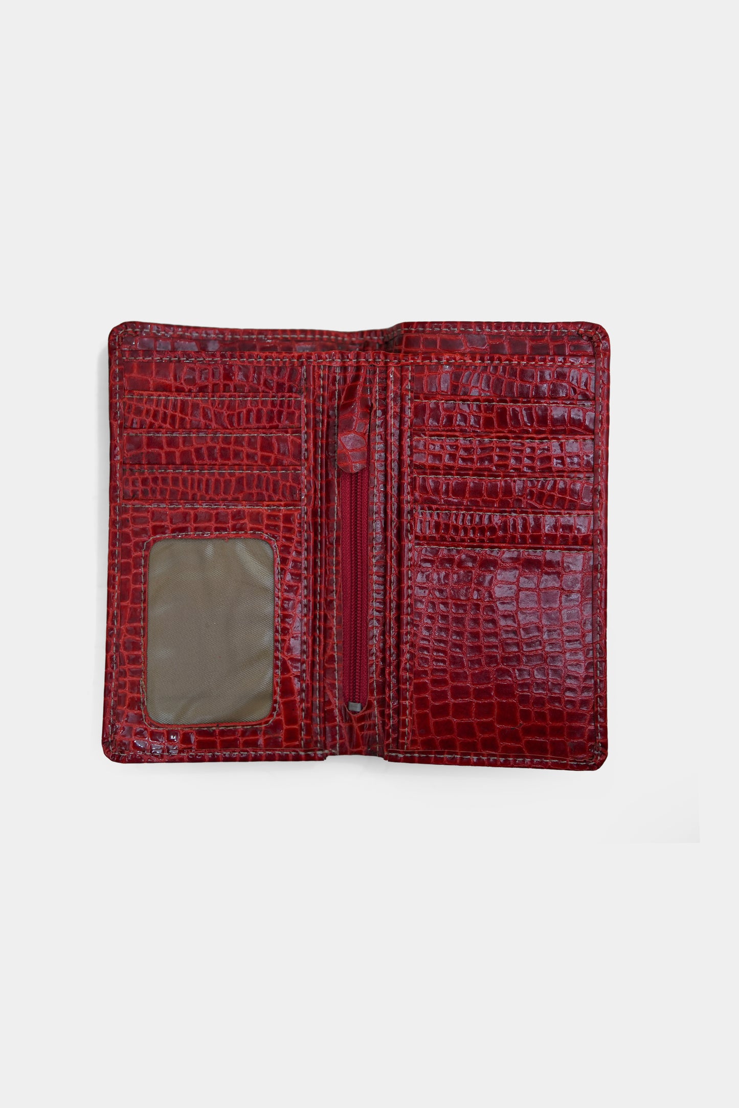 Red Leather Bifold Wallet