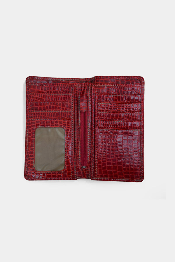 Red Leather Bifold Wallet