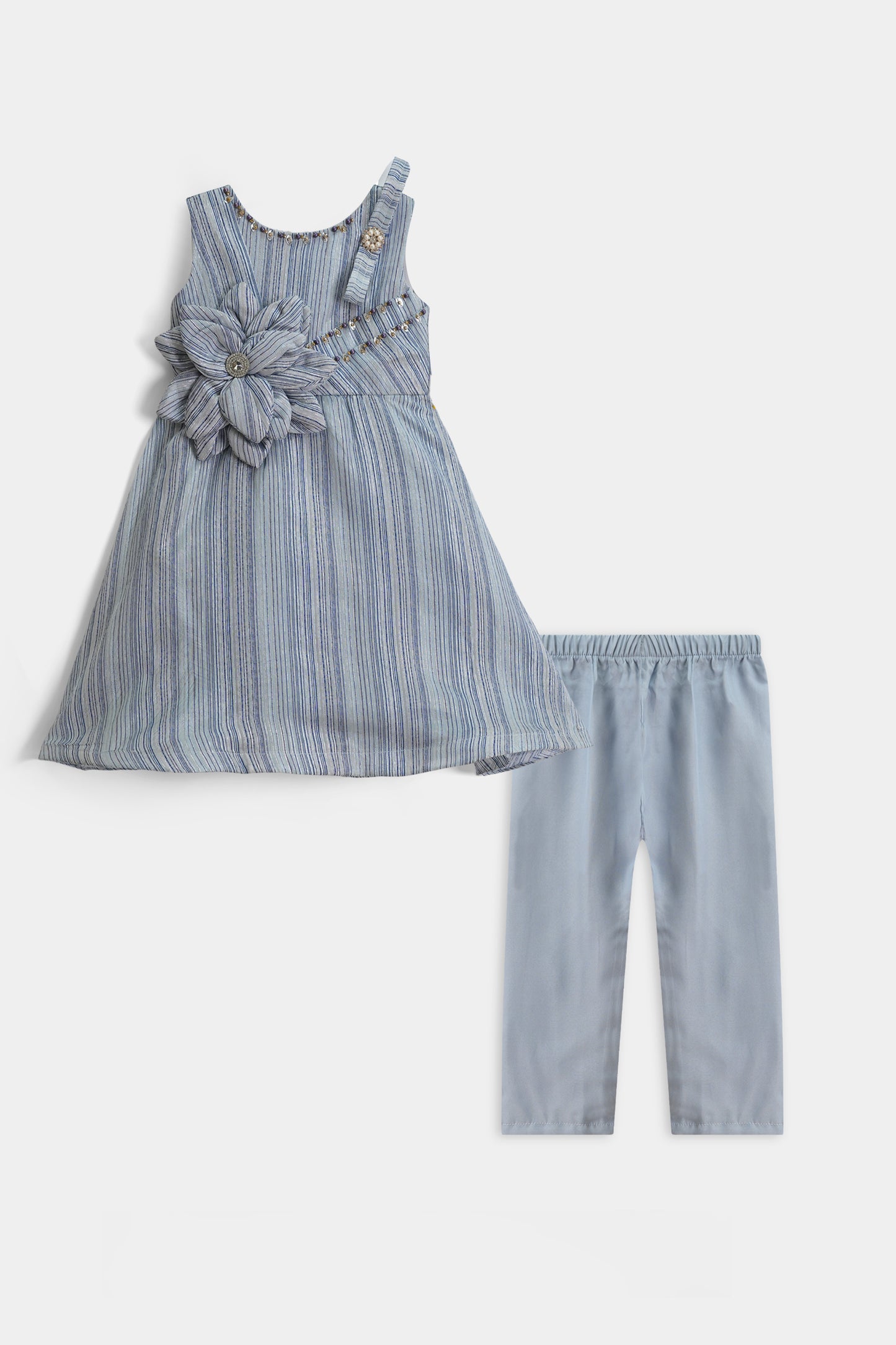 Light Blue Strip With Pajama