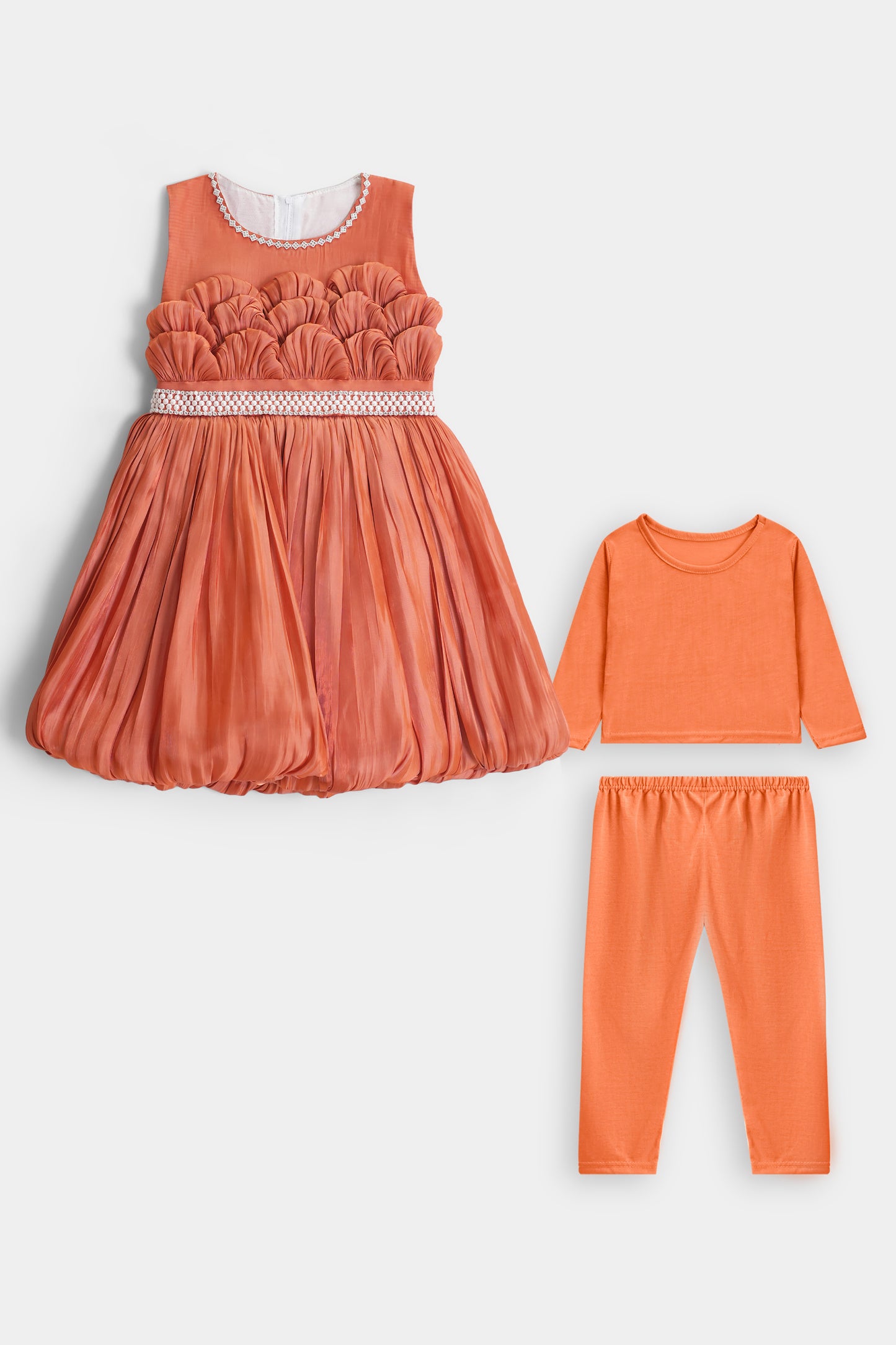 Orange Skirt with Pajama & Shirt