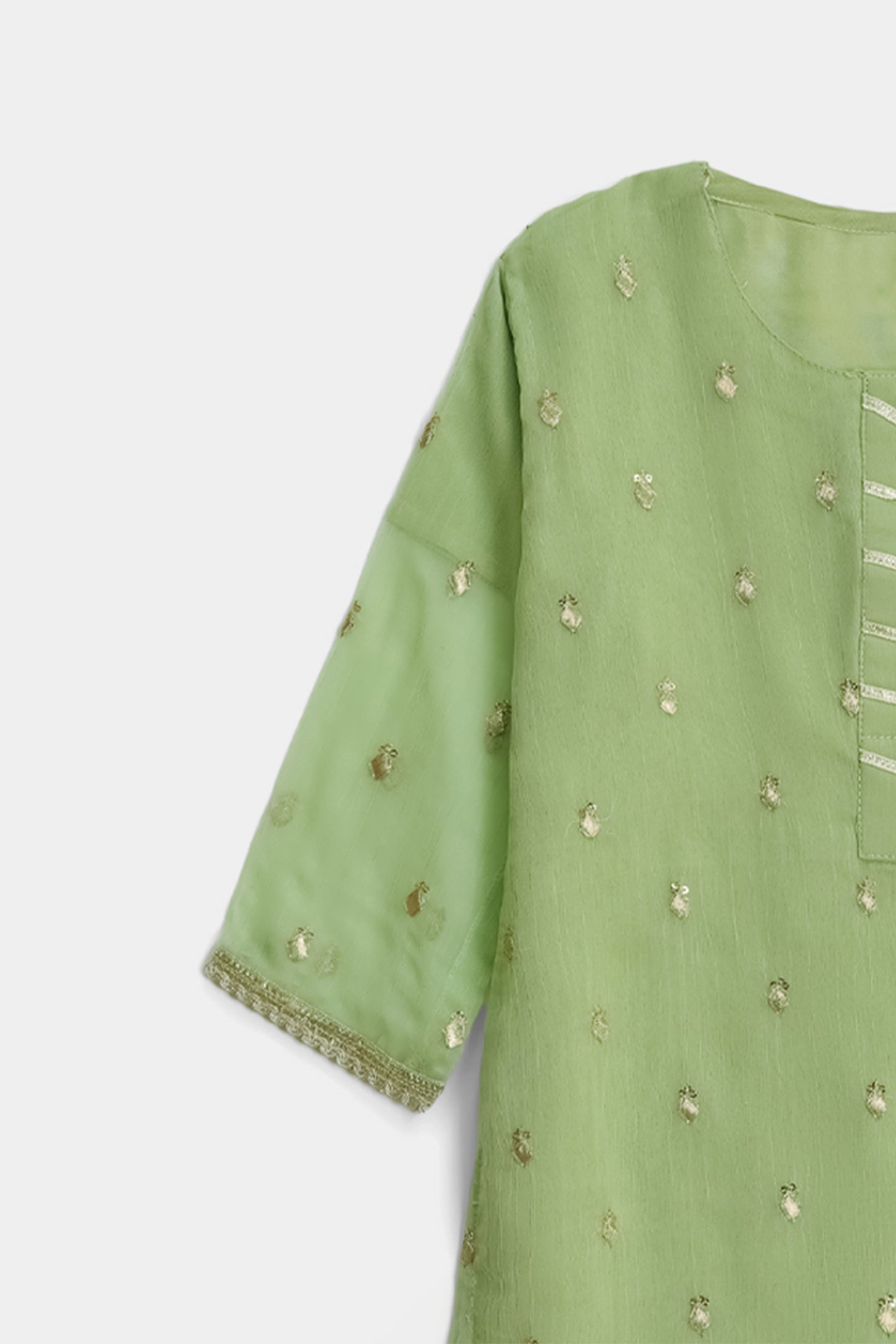 Green Kurta with Flare Bottom