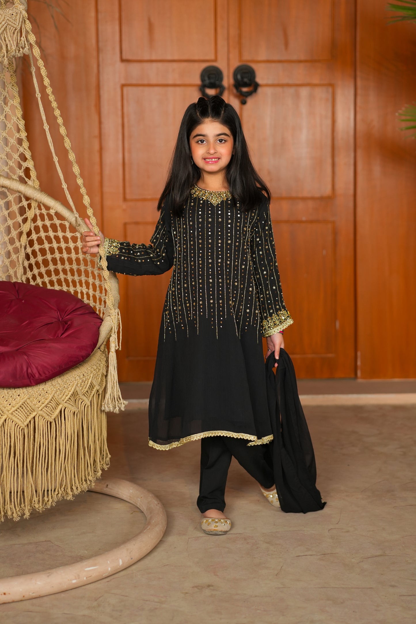 Black Embellished Shalwar Kameez