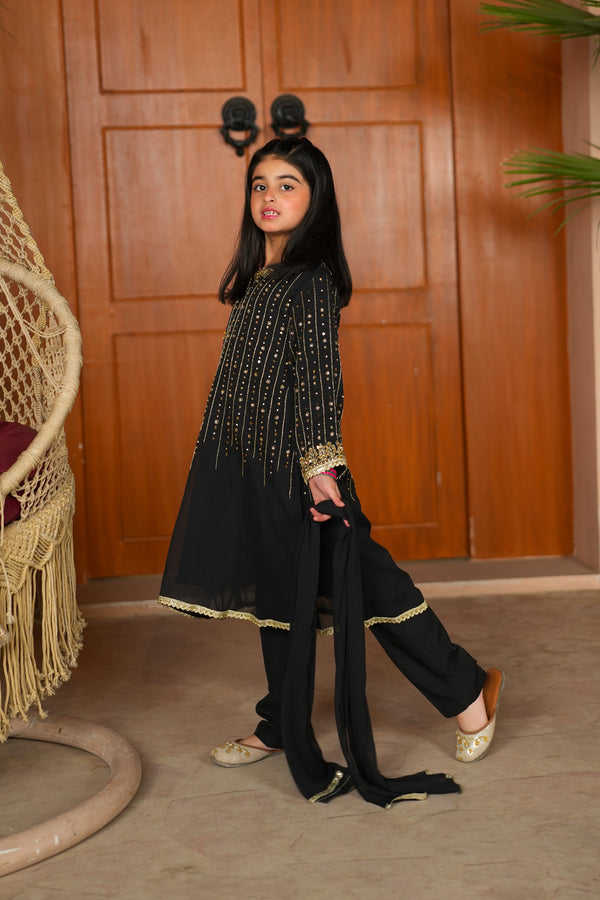 Black Embellished Shalwar Kameez