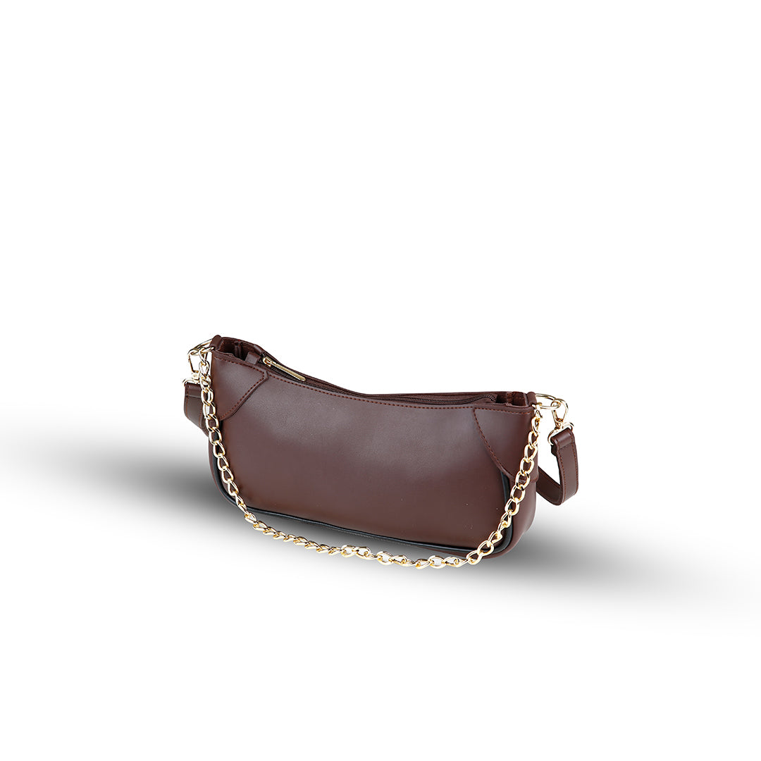 Crescent Maroon Handbag