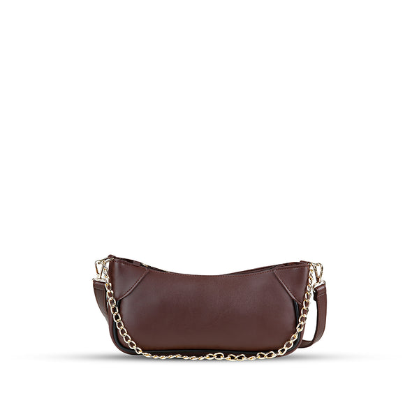 Crescent Maroon Handbag