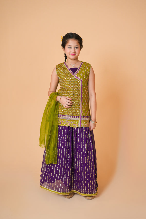 Green & Purple Lehenga