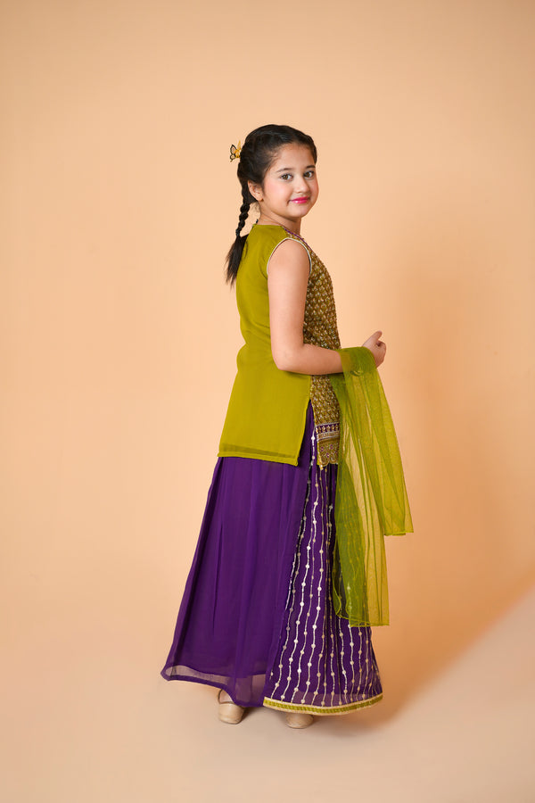 Green & Purple Lehenga