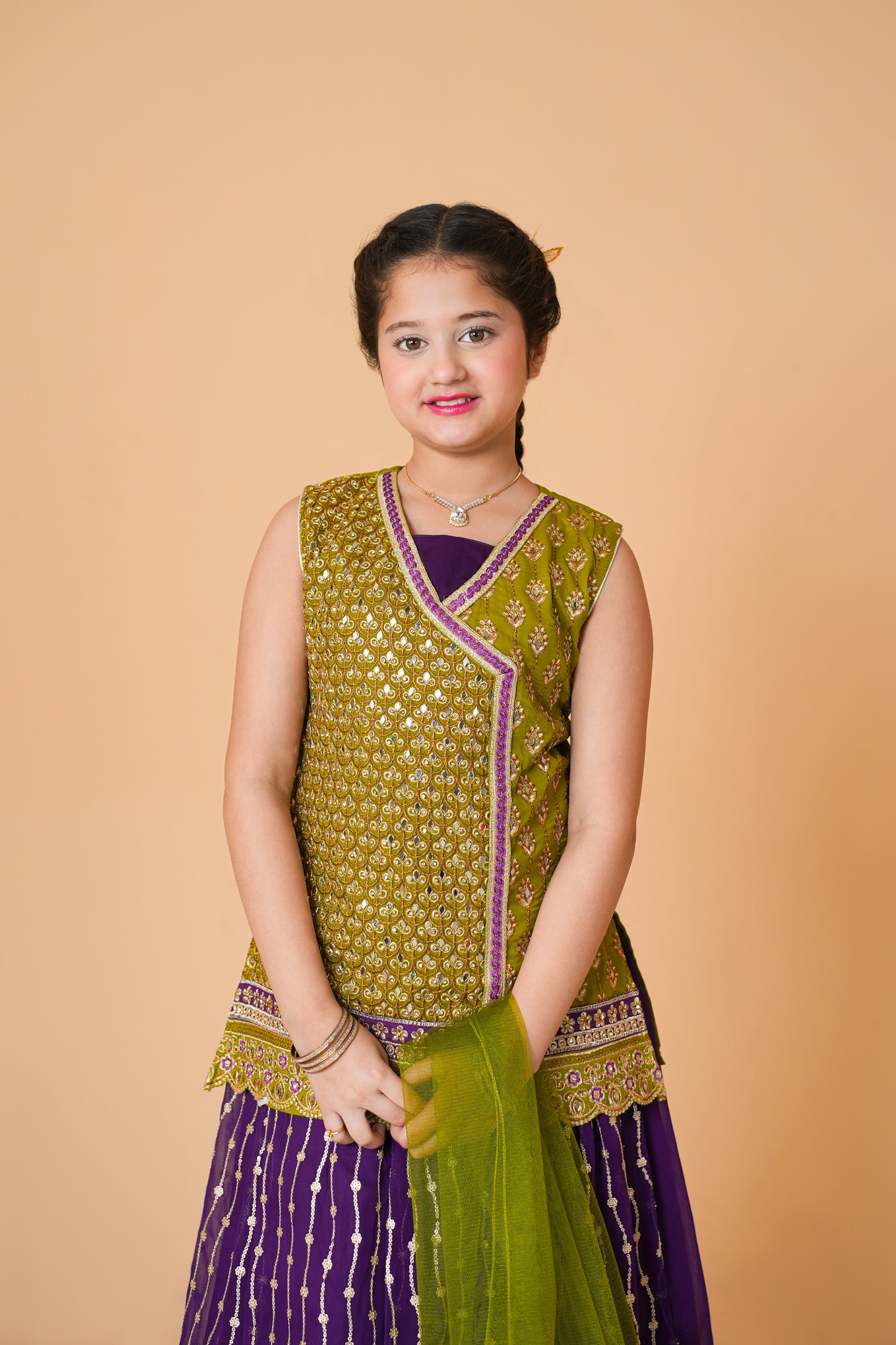 Green & Purple Lehenga