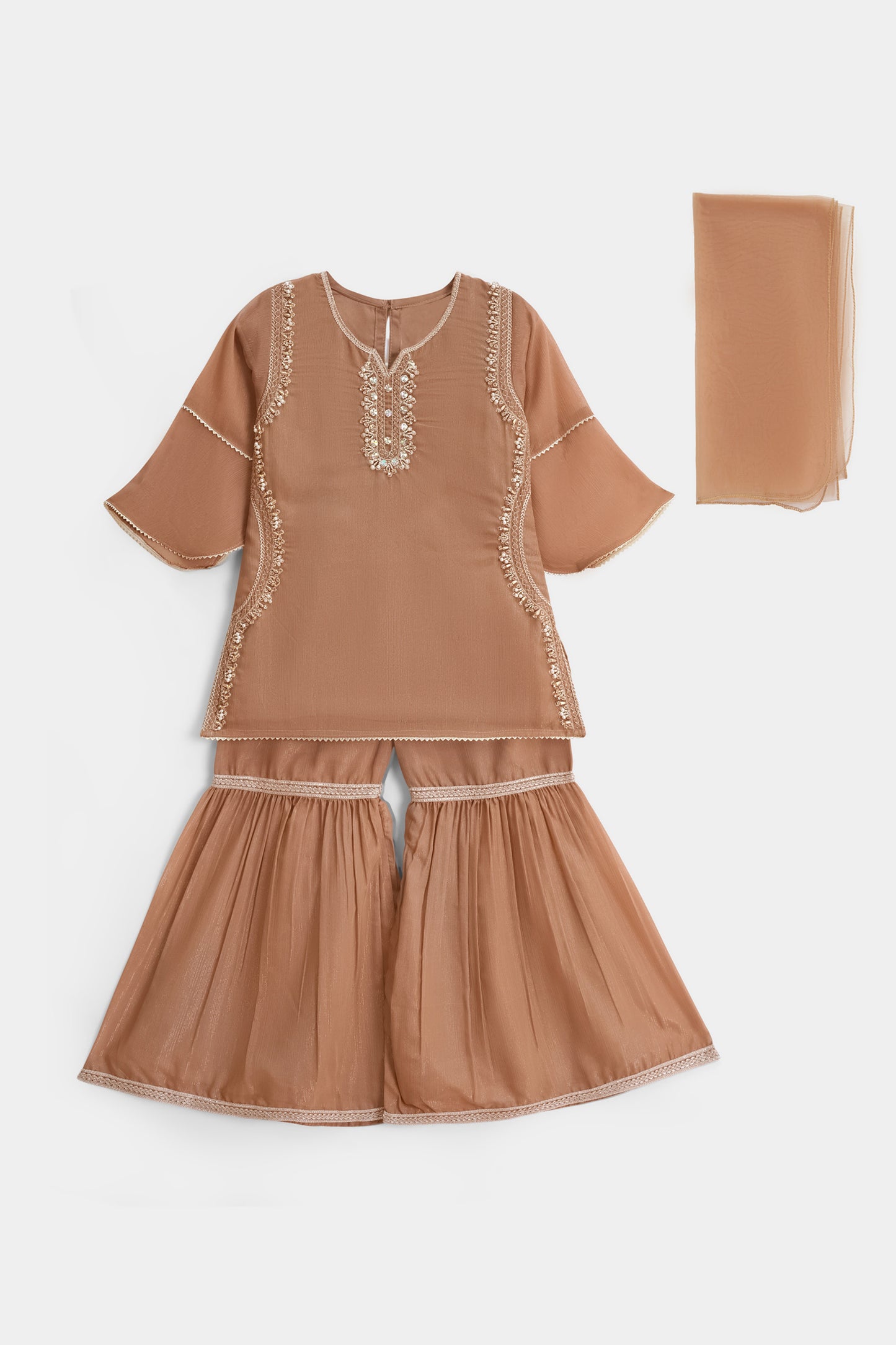 Brown Kurta Gharara